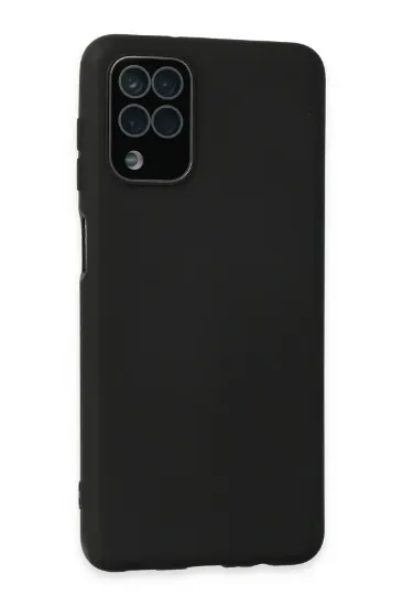 Newface Samsung Galaxy A22 Kılıf Lansman Glass Kapak - Siyah resmi
