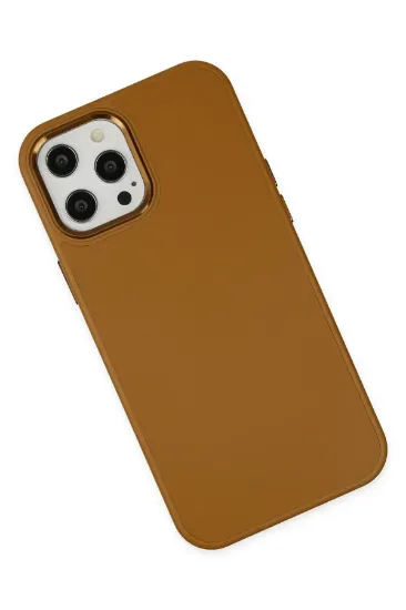 Newface iPhone 12 Pro Max Kılıf Asya Deri Silikon - Kahverengi resmi
