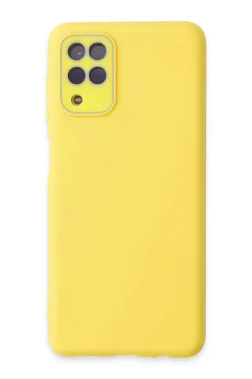Newface Samsung Galaxy A22 Kılıf Lansman Glass Kapak - Sarı resmi