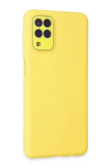 Newface Samsung Galaxy A22 Kılıf Lansman Glass Kapak - Sarı resmi