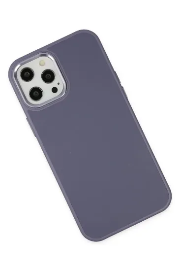 Newface iPhone 12 Pro Max Kılıf Asya Deri Silikon - Mor resmi