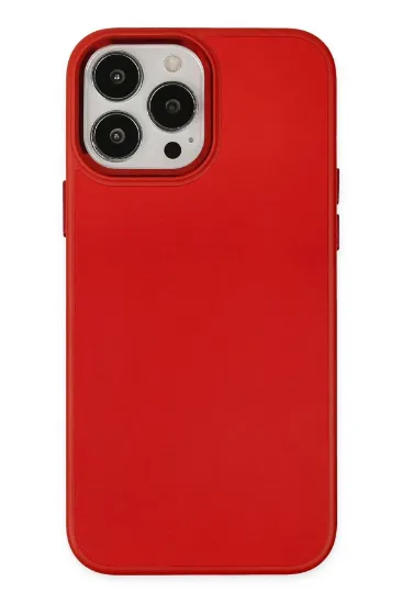 Newface iPhone 13 Pro Kılıf Asya Deri Silikon - Kırmızı resmi