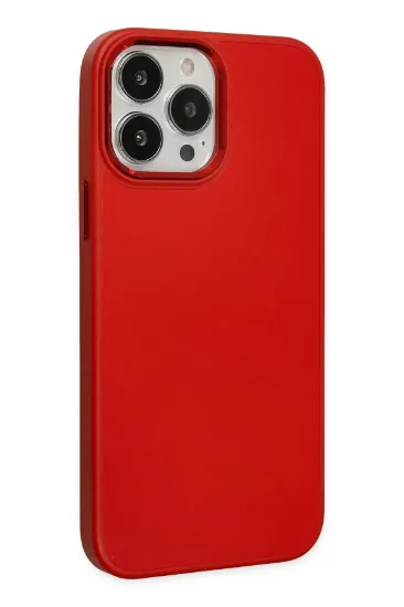Newface iPhone 13 Pro Kılıf Asya Deri Silikon - Kırmızı resmi