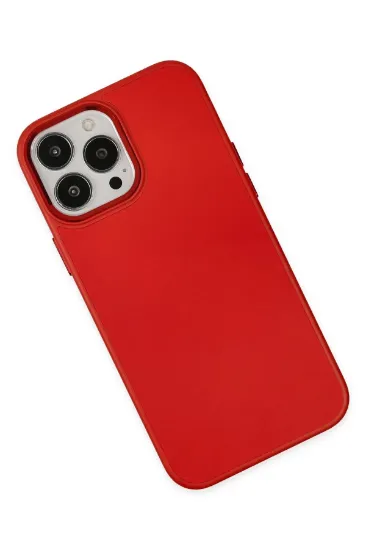Newface iPhone 13 Pro Kılıf Asya Deri Silikon - Kırmızı resmi