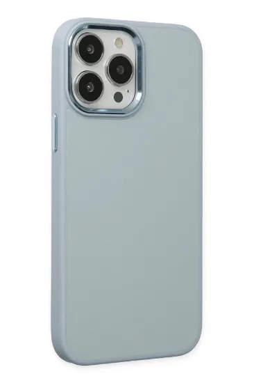 Newface iPhone 13 Pro Kılıf Asya Deri Silikon - Sierra Blue resmi
