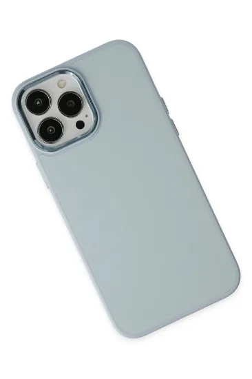 Newface iPhone 13 Pro Kılıf Asya Deri Silikon - Sierra Blue resmi
