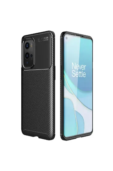 Newface One Plus 9 Pro Kılıf Auto Focus Karbon Kapak - Siyah resmi