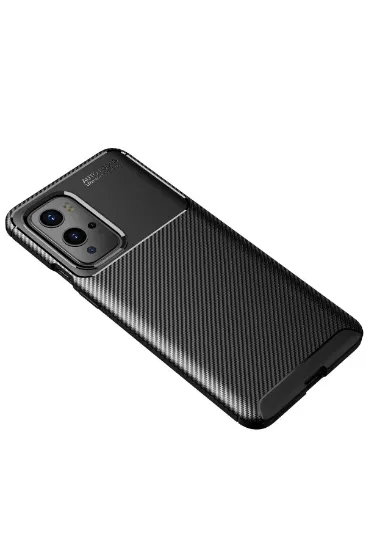 Newface One Plus 9 Pro Kılıf Auto Focus Karbon Kapak - Siyah resmi