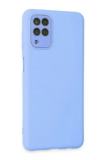 Newface Samsung Galaxy A22 Kılıf Lansman Glass Kapak - Mavi resmi