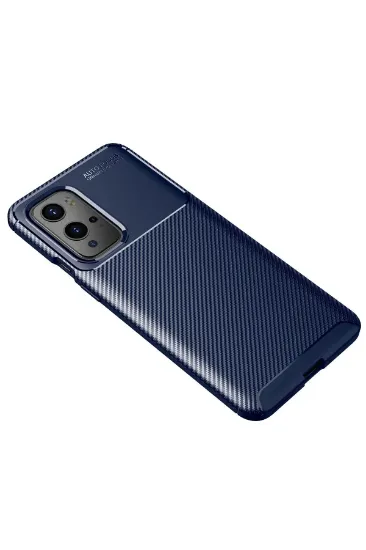 Newface One Plus 9 Pro Kılıf Auto Focus Karbon Kapak - Lacivert resmi