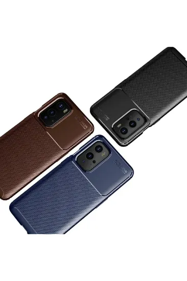 Newface One Plus 9 Pro Kılıf Auto Focus Karbon Kapak - Lacivert resmi