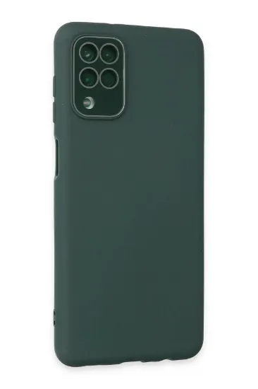 Newface Samsung Galaxy A22 Kılıf Lansman Glass Kapak - Koyu Yeşil resmi