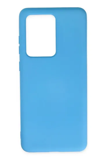 Newface Samsung Galaxy S20 Ultra Kılıf Nano içi Kadife Silikon - Mavi resmi