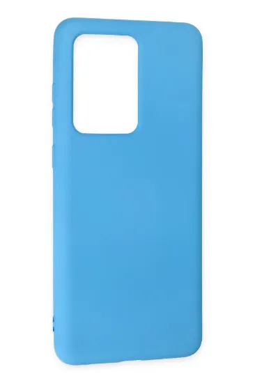 Newface Samsung Galaxy S20 Ultra Kılıf Nano içi Kadife Silikon - Mavi resmi
