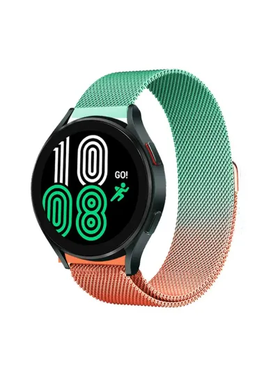 Newface Watch 20mm Metal Mıknatıslı Kordon - Turuncu-Yeşil resmi