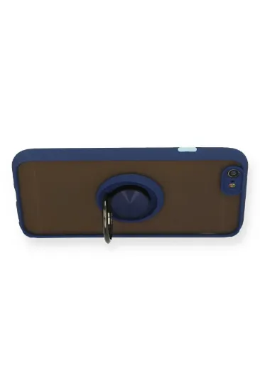 Newface iPhone 6 Kılıf Montreal Yüzüklü Silikon Kapak - Lacivert resmi