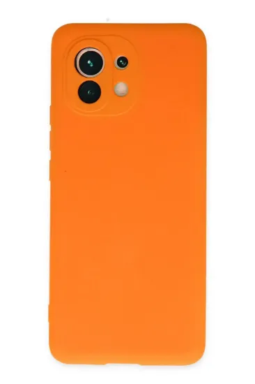 Newface Xiaomi Mi 11 Kılıf Nano içi Kadife Silikon - Turuncu resmi