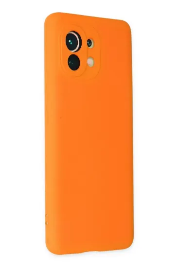 Newface Xiaomi Mi 11 Kılıf Nano içi Kadife Silikon - Turuncu resmi