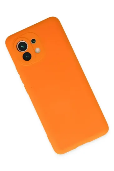 Newface Xiaomi Mi 11 Kılıf Nano içi Kadife Silikon - Turuncu resmi