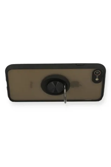 Newface iPhone 7 Kılıf Montreal Yüzüklü Silikon Kapak - Siyah resmi