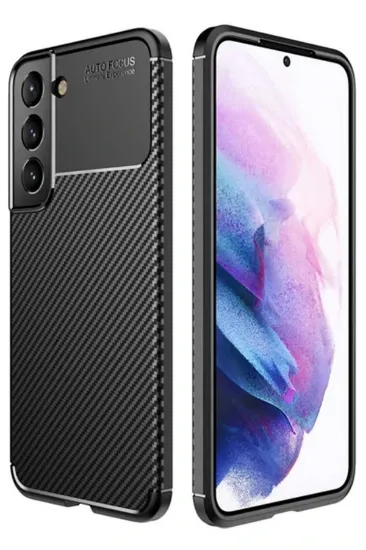 Newface Samsung Galaxy S22 Plus Kılıf Auto Focus Karbon Kapak - Siyah resmi