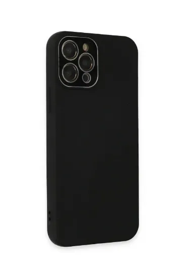 Newface iPhone 12 Pro Kılıf Lansman Glass Kapak - Siyah resmi
