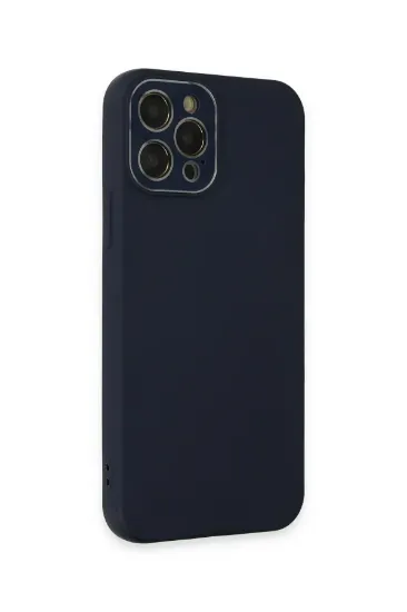 Newface iPhone 12 Pro Kılıf Lansman Glass Kapak - Lacivert resmi