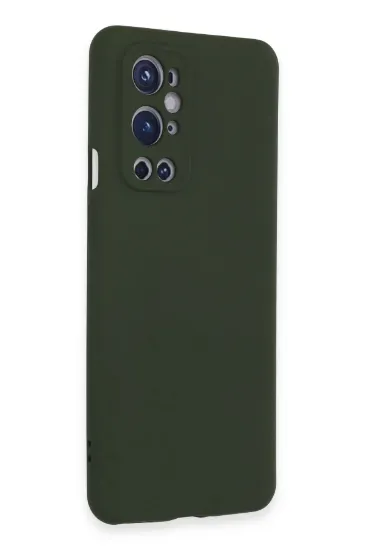 Newface One Plus 9 Pro Kılıf Nano içi Kadife Silikon - Koyu Yeşil resmi