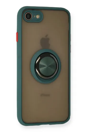 Newface iPhone 7 Kılıf Montreal Yüzüklü Silikon Kapak - Yeşil resmi