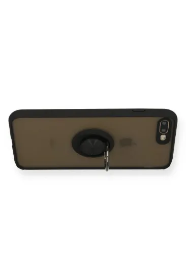 Newface iPhone 7 Plus Kılıf Montreal Yüzüklü Silikon Kapak - Siyah resmi