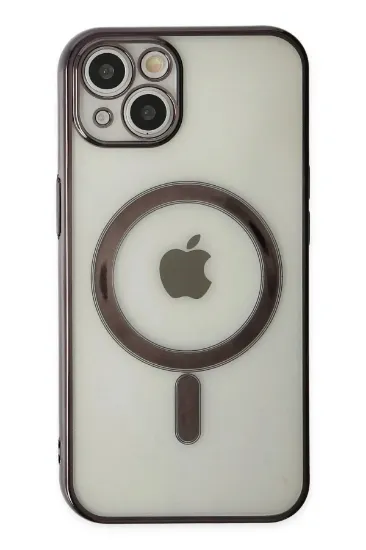 Newface iPhone 14 Plus Kılıf Magneticsafe Lazer Silikon - Siyah resmi