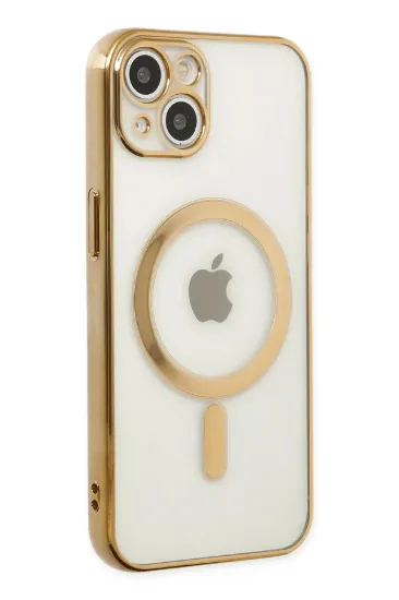 Newface iPhone 14 Plus Kılıf Magneticsafe Lazer Silikon - Gold resmi