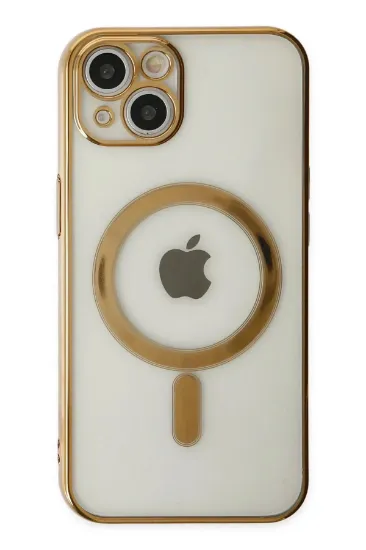 Newface iPhone 14 Plus Kılıf Magneticsafe Lazer Silikon - Gold resmi