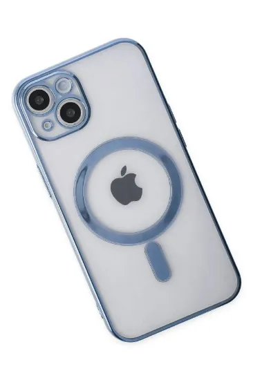 Newface iPhone 14 Plus Kılıf Magneticsafe Lazer Silikon - Sierra Blue resmi