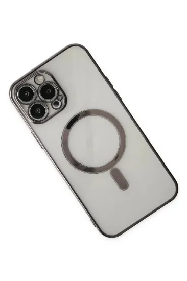 Newface iPhone 14 Pro Kılıf Magneticsafe Lazer Silikon - Siyah resmi