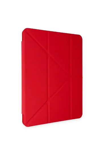 Newface iPad Pro 11 (2018) Kılıf Kalemlikli Mars Tablet Kılıfı - Kırmızı resmi