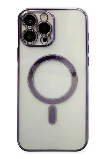 Newface iPhone 14 Pro Kılıf Magneticsafe Lazer Silikon - Mor resmi