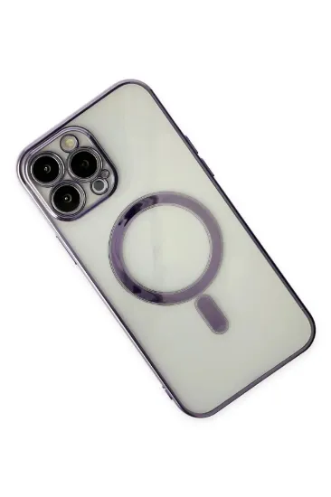 Newface iPhone 14 Pro Kılıf Magneticsafe Lazer Silikon - Mor resmi