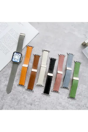 Newface Apple Watch 38mm KR414 Daks Deri Kordon - Siyah resmi