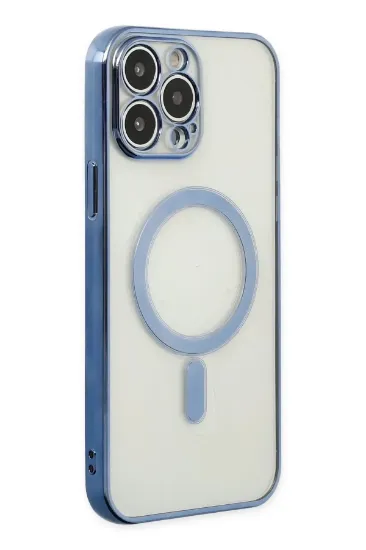 Newface iPhone 14 Pro Max Kılıf Magneticsafe Lazer Silikon - Sierra Blue resmi