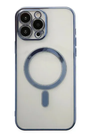 Newface iPhone 14 Pro Max Kılıf Magneticsafe Lazer Silikon - Sierra Blue resmi