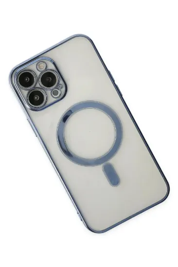 Newface iPhone 14 Pro Max Kılıf Magneticsafe Lazer Silikon - Sierra Blue resmi