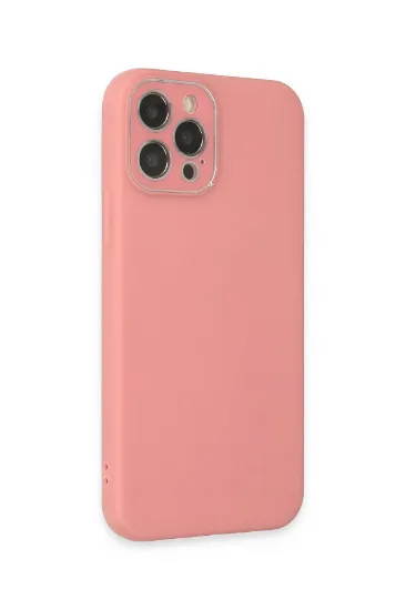 Newface iPhone 12 Pro Max Kılıf Lansman Glass Kapak - Pembe resmi