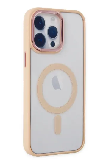 Newface iPhone 14 Pro Max Kılıf Room Magneticsafe Silikon - Pudra resmi