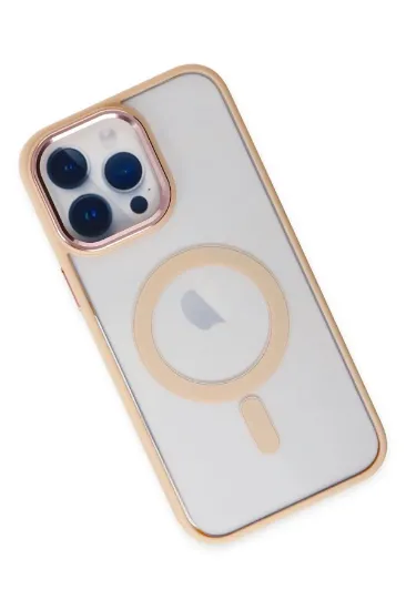 Newface iPhone 14 Pro Max Kılıf Room Magneticsafe Silikon - Pudra resmi