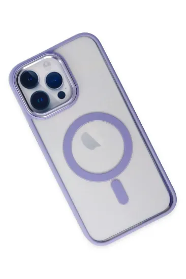 Newface iPhone 14 Pro Max Kılıf Room Magneticsafe Silikon - Lila resmi