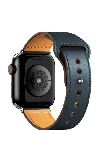 Newface Apple Watch 42mm KR415 Luaz Deri Kordon - Lacivert resmi