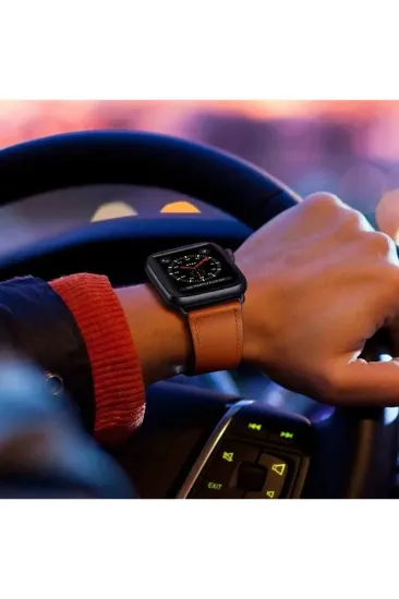 Newface Apple Watch 42mm KR415 Luaz Deri Kordon - Lacivert resmi