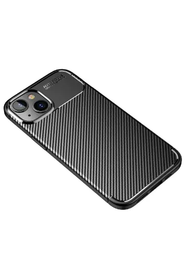 Newface iPhone 14 Plus Kılıf Auto Focus Karbon Kapak - Siyah resmi