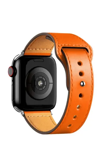 Newface Apple Watch 42mm KR415 Luaz Deri Kordon - Turuncu resmi